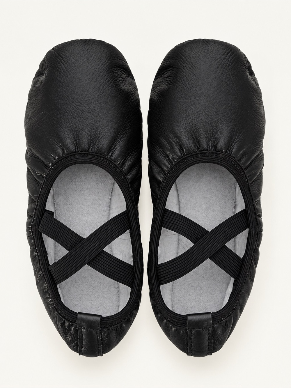 Kids Black Ballet Flats with Crisscross Straps